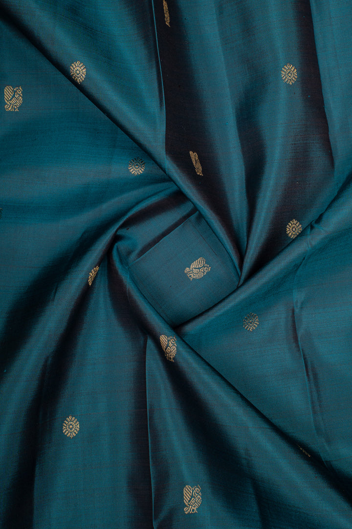Anandha Blue and Jamun Pure Kanchipuram Silk Saree