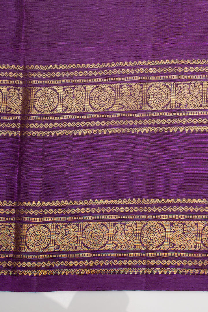 Anandha Blue and Jamun Pure Kanchipuram Silk Saree