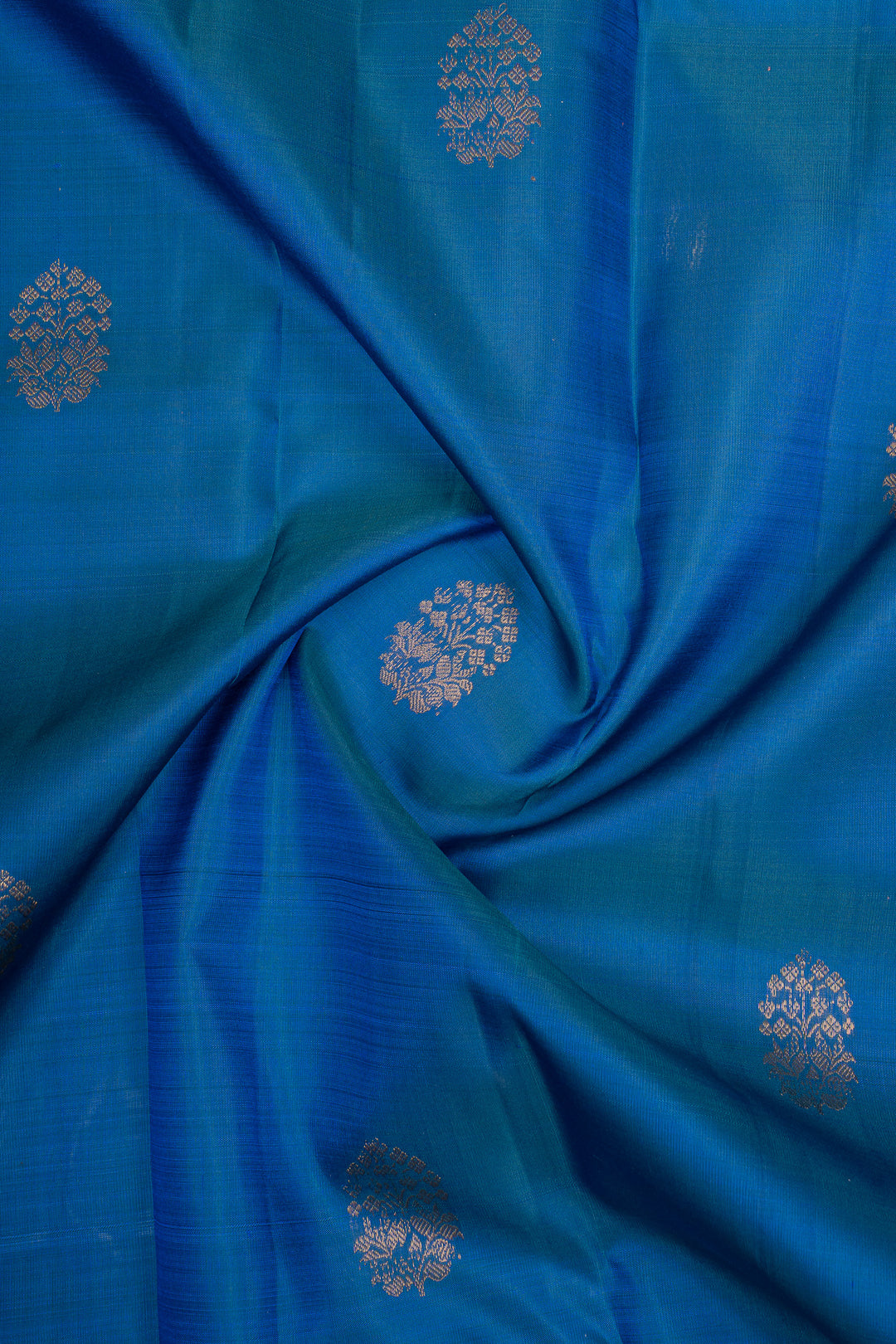 Peacock Blue Traditional Pure Kanchipuram Silk Saree