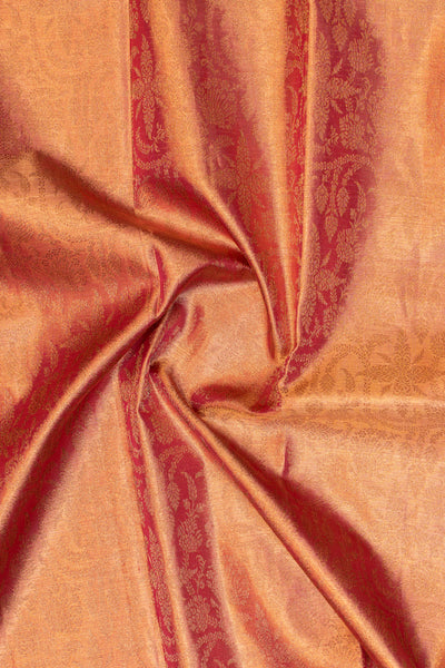 Pink floral pure tissue Kanchipuram silk saree