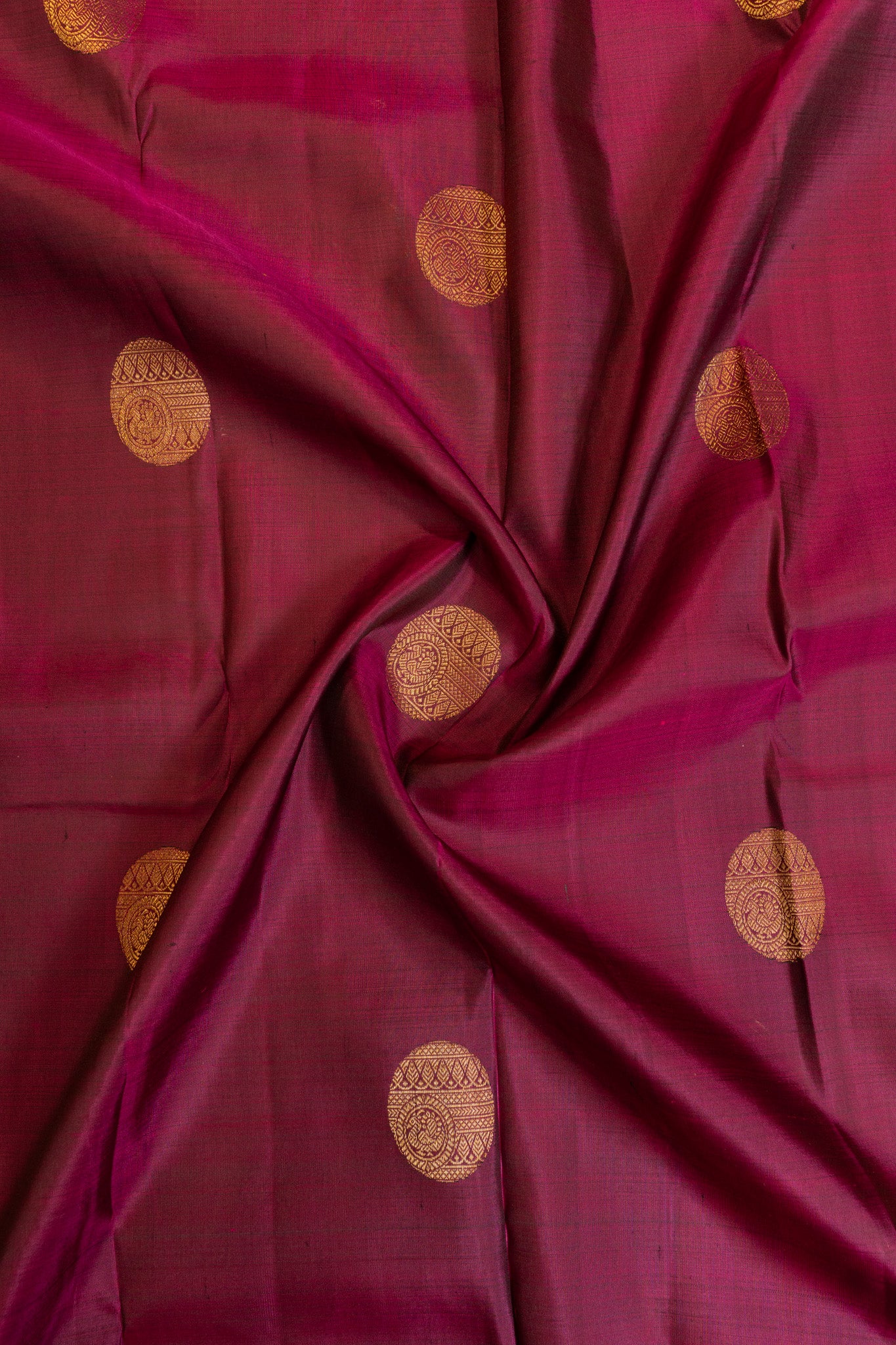 Magenta and green Varisaipettu pure Kanchipuram silk saree