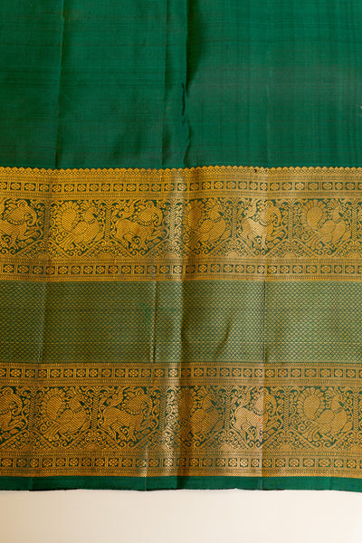 Magenta and green Varisaipettu pure Kanchipuram silk saree