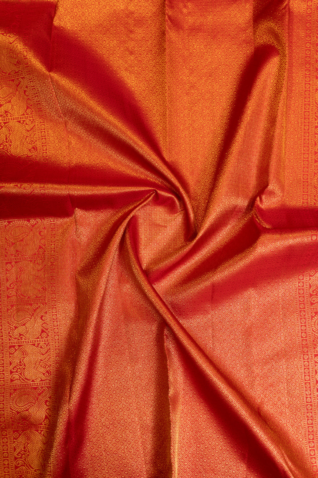 MS blue and red traditional Kanchipuram silk saree