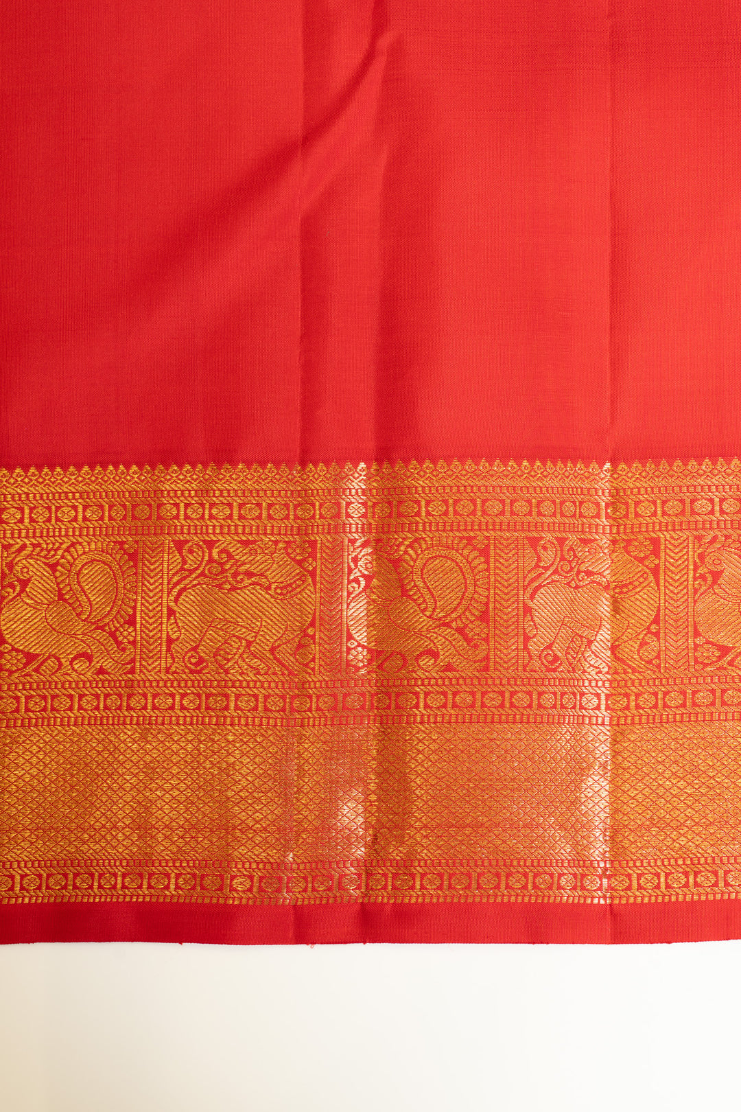 MS blue and red traditional Kanchipuram silk saree