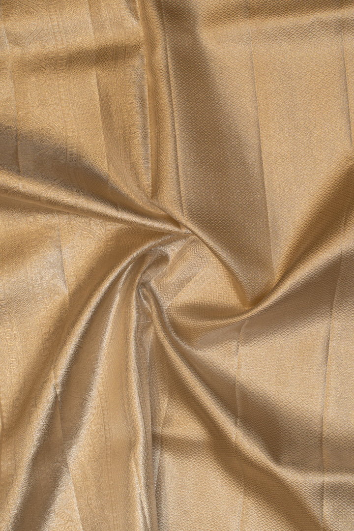 Silver gold pure tissue Kanchipuram silk saree