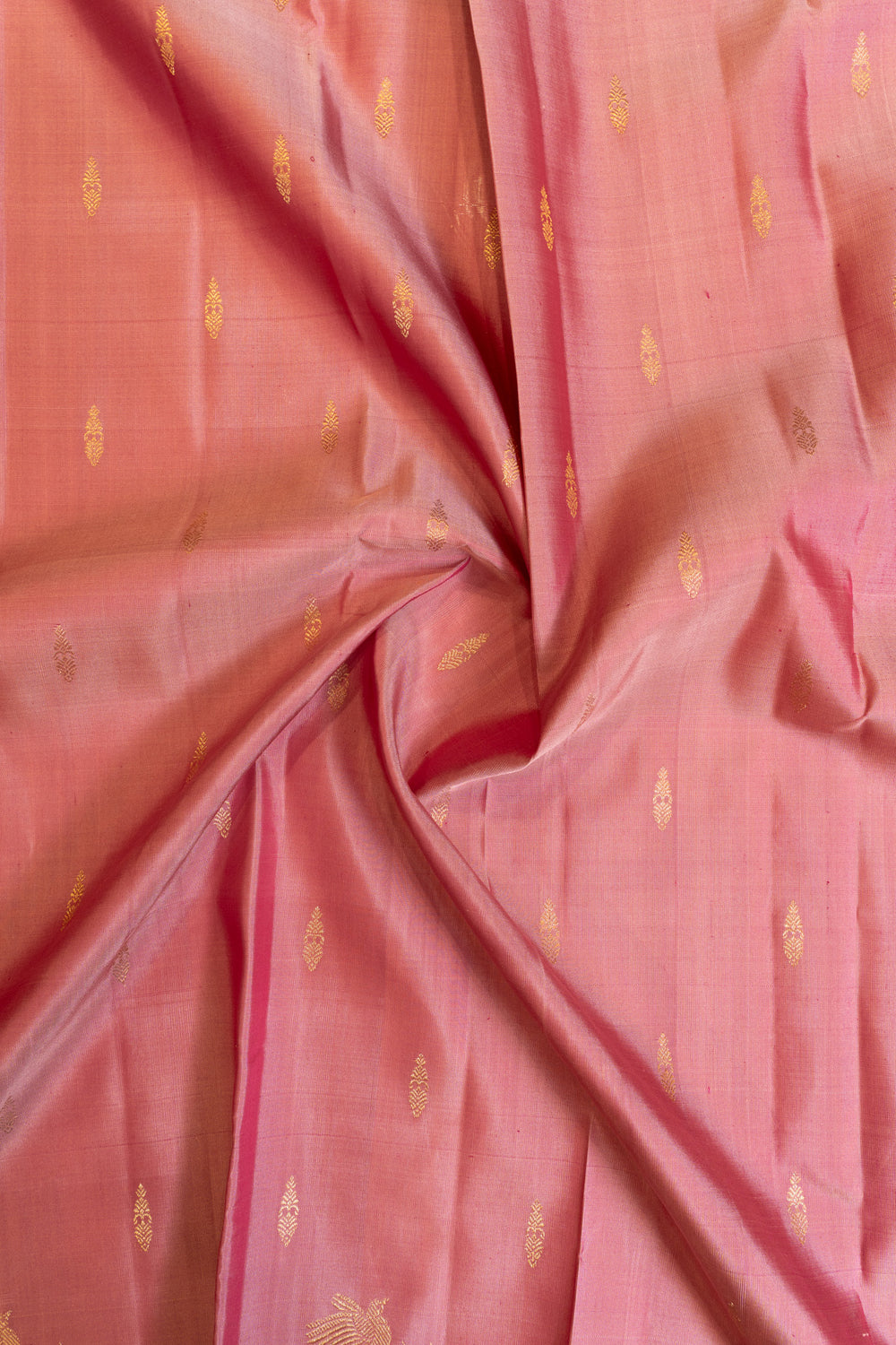 Lotus pink rettai pettu pure Kanchipuram silk saree