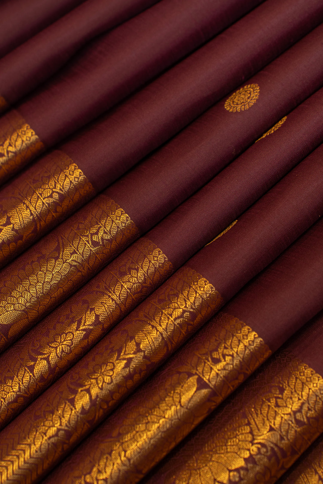 Sangria purple and gold traditional pure Kanchipuram silk saree