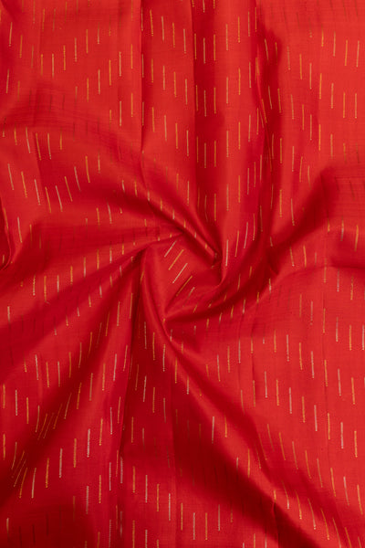 Vermillion red pure Kanchipuram silk saree