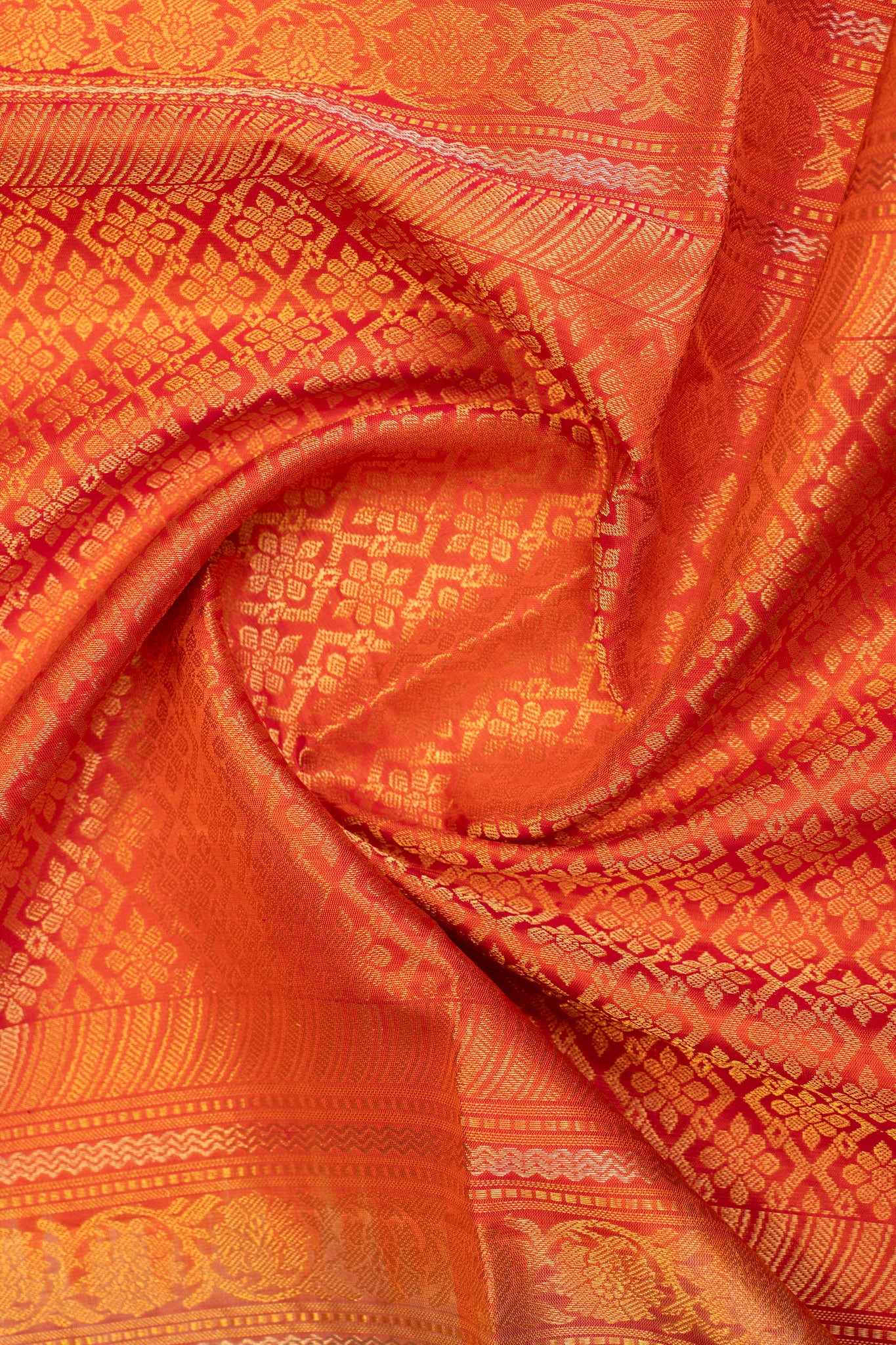 Beige and peach tie and dye pure soft silk saree