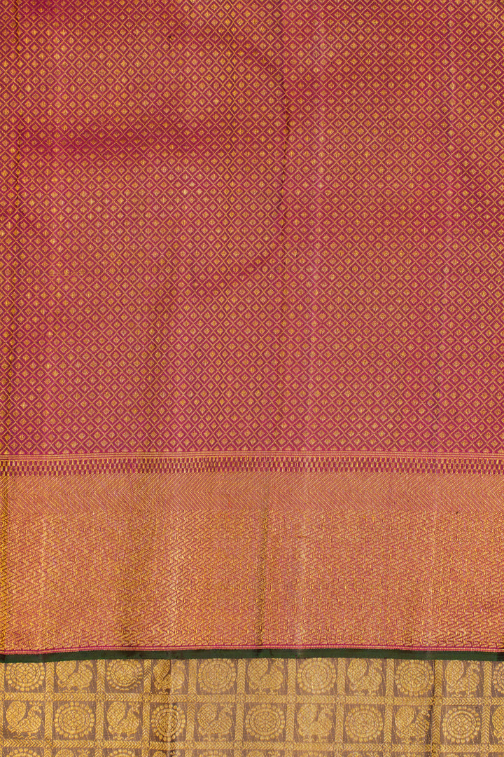 Matte purple brocade pure Kanchipuram silk saree