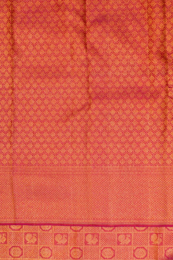 Magenta pink brocade pure Kanchipuram silk saree