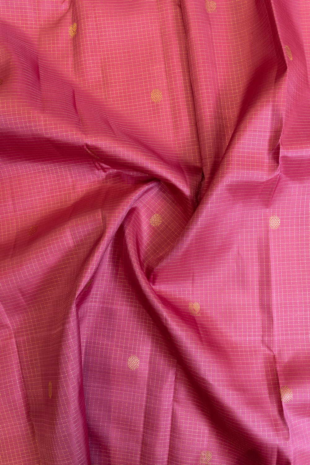 Lilac pink Muthu zari checks pure Kanchipuram silk saree