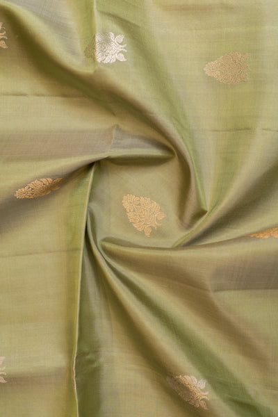 Elaichi green and peach tie and dye pure soft silk saree