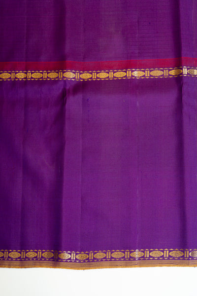 Blush pink and purple pure zari checks Kanchipuram silk saree