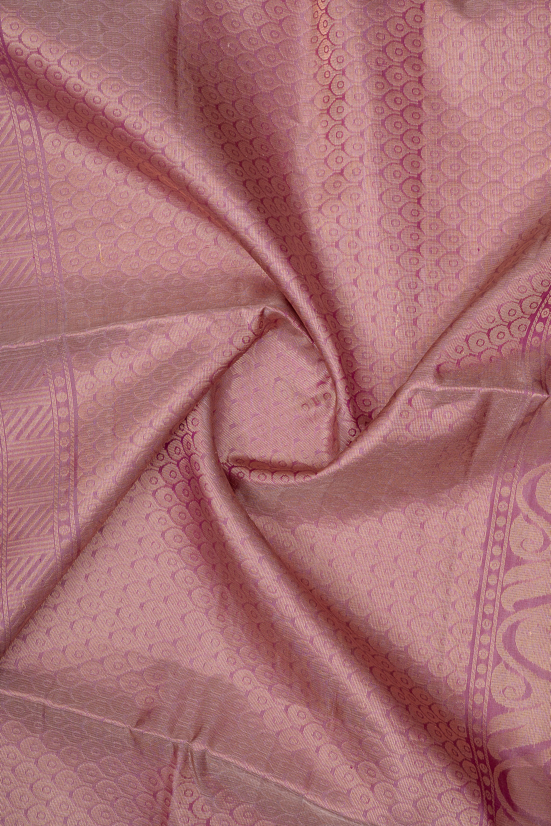 Beige and Pink Multi Stripes Soft Silk Saree