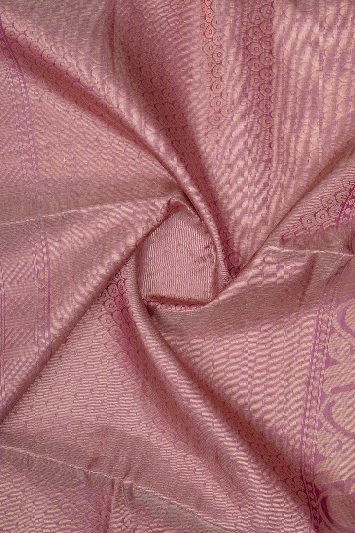 Beige and Pink Multi Stripes Soft Silk Saree