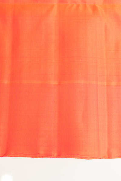 Khaki and peach stripes pure soft silk saree