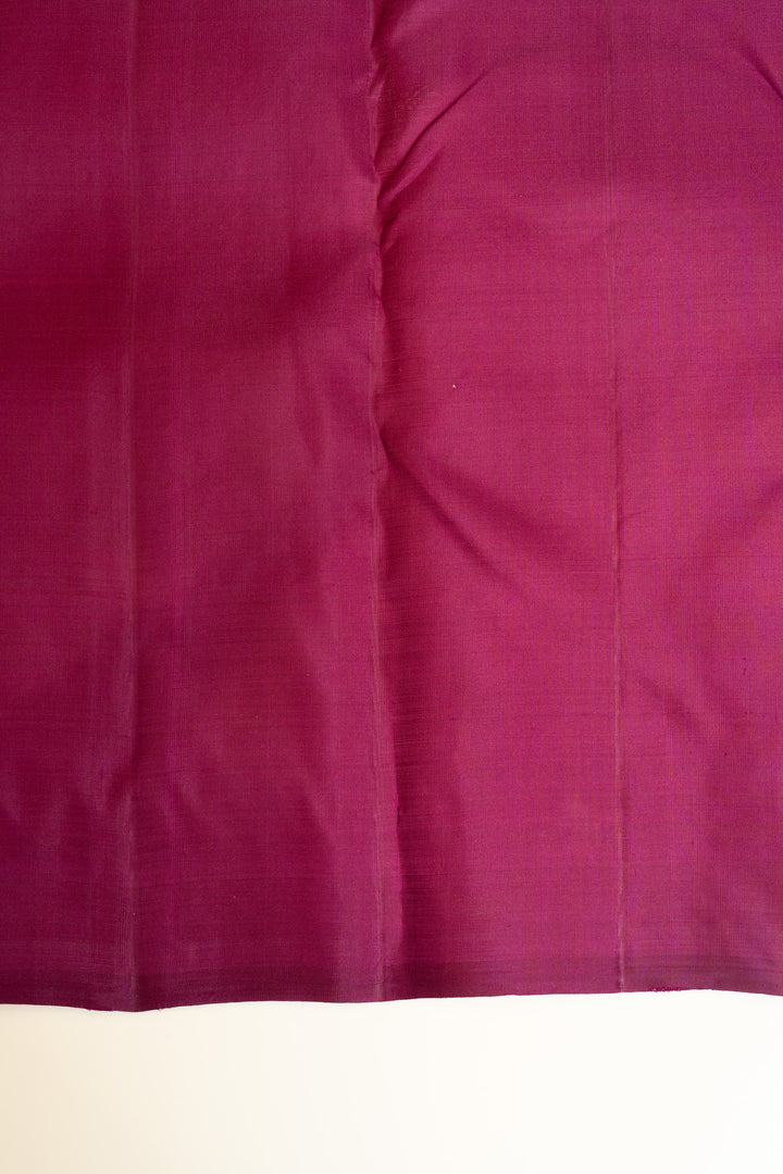 Grey ornamental zari stripes pure Kanchipuram silk saree