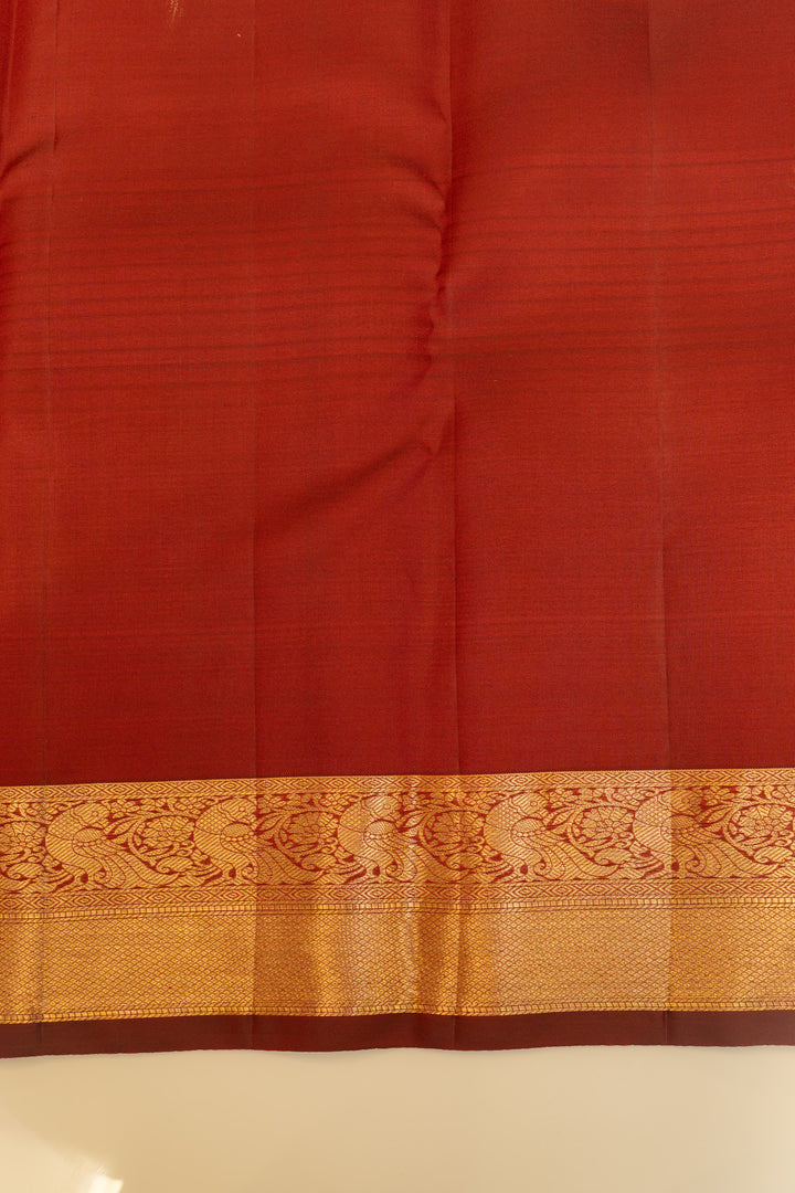 Maroon brocade pure Kanchipuram silk saree
