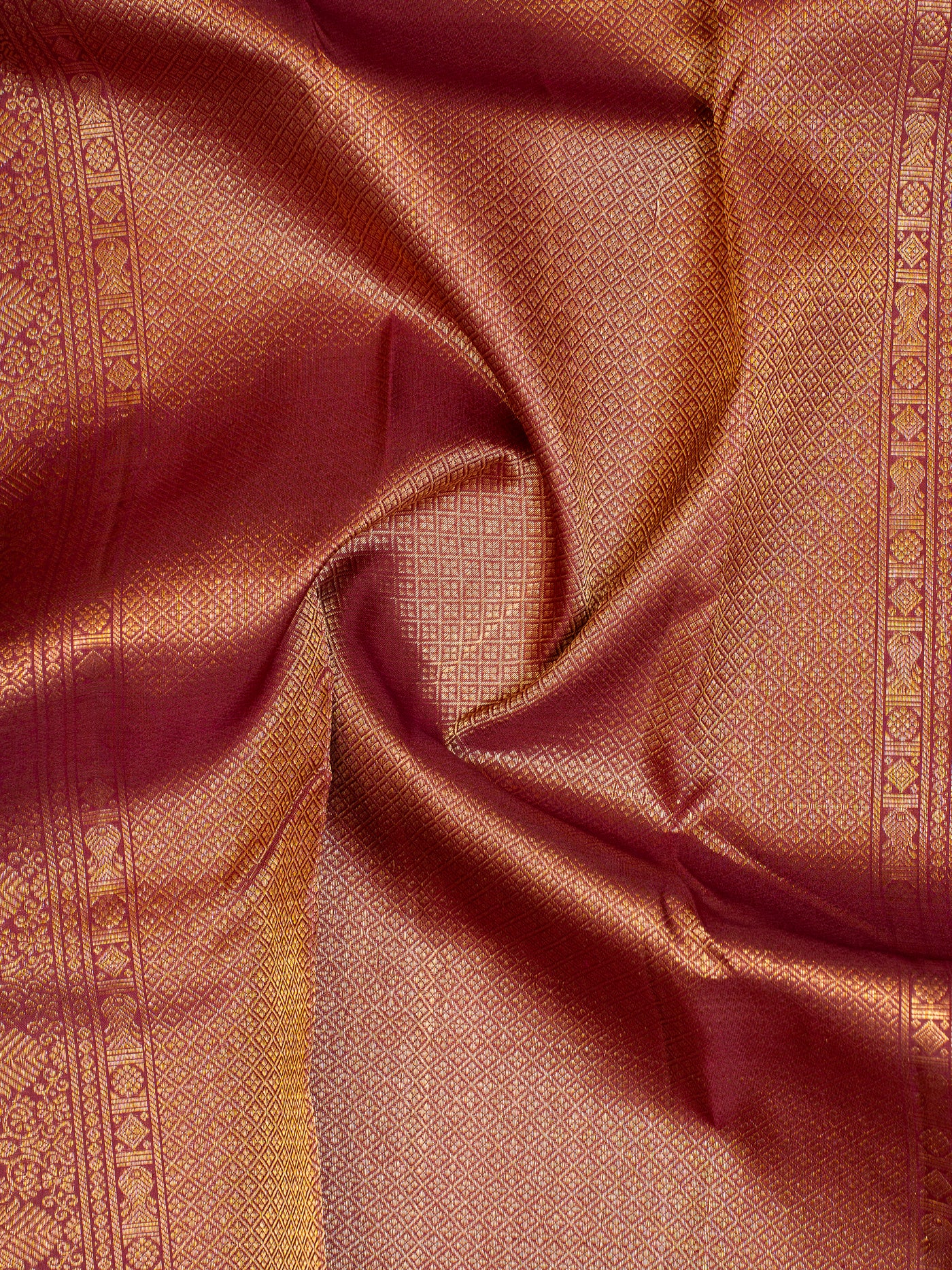 Peacock Blue and Maroon Iruthalaipakshi Pure Kanchipuram Silk Saree