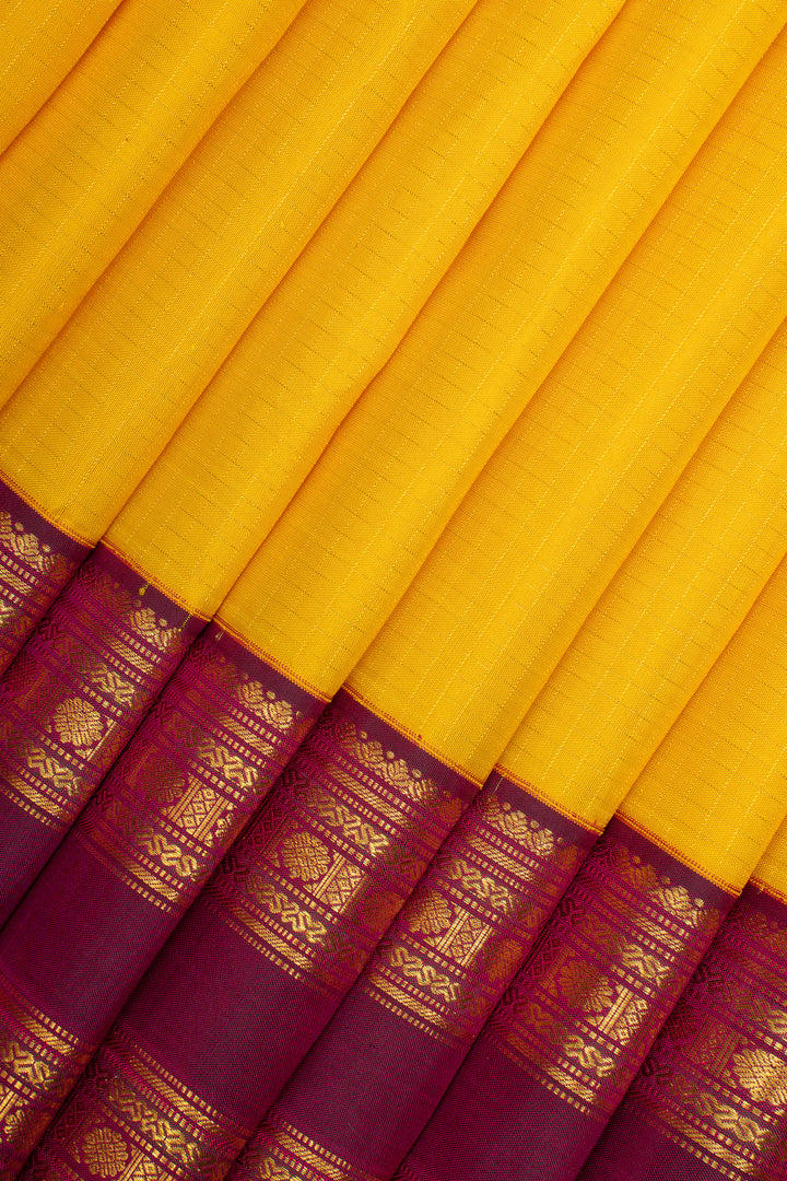 Yellow Traditional Pure Kanchipuram Silk Saree