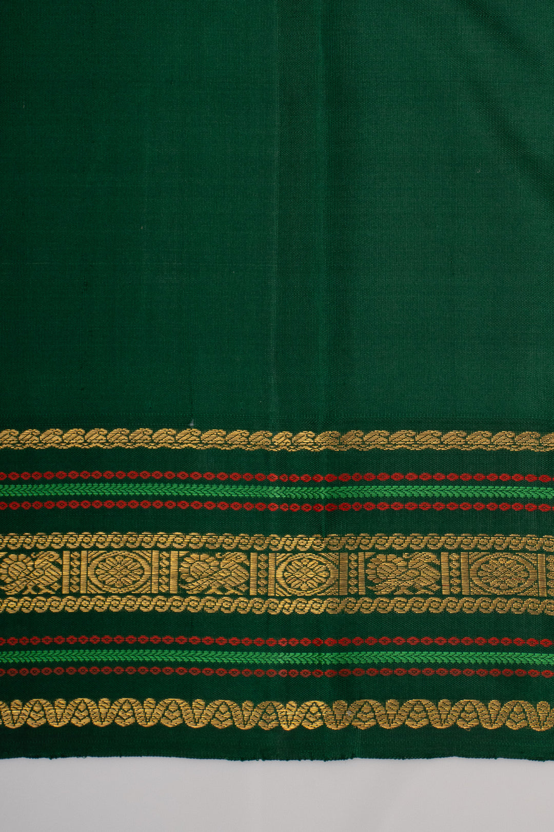 Rust Orange and Green Pure Kanchipuram Silk Saree