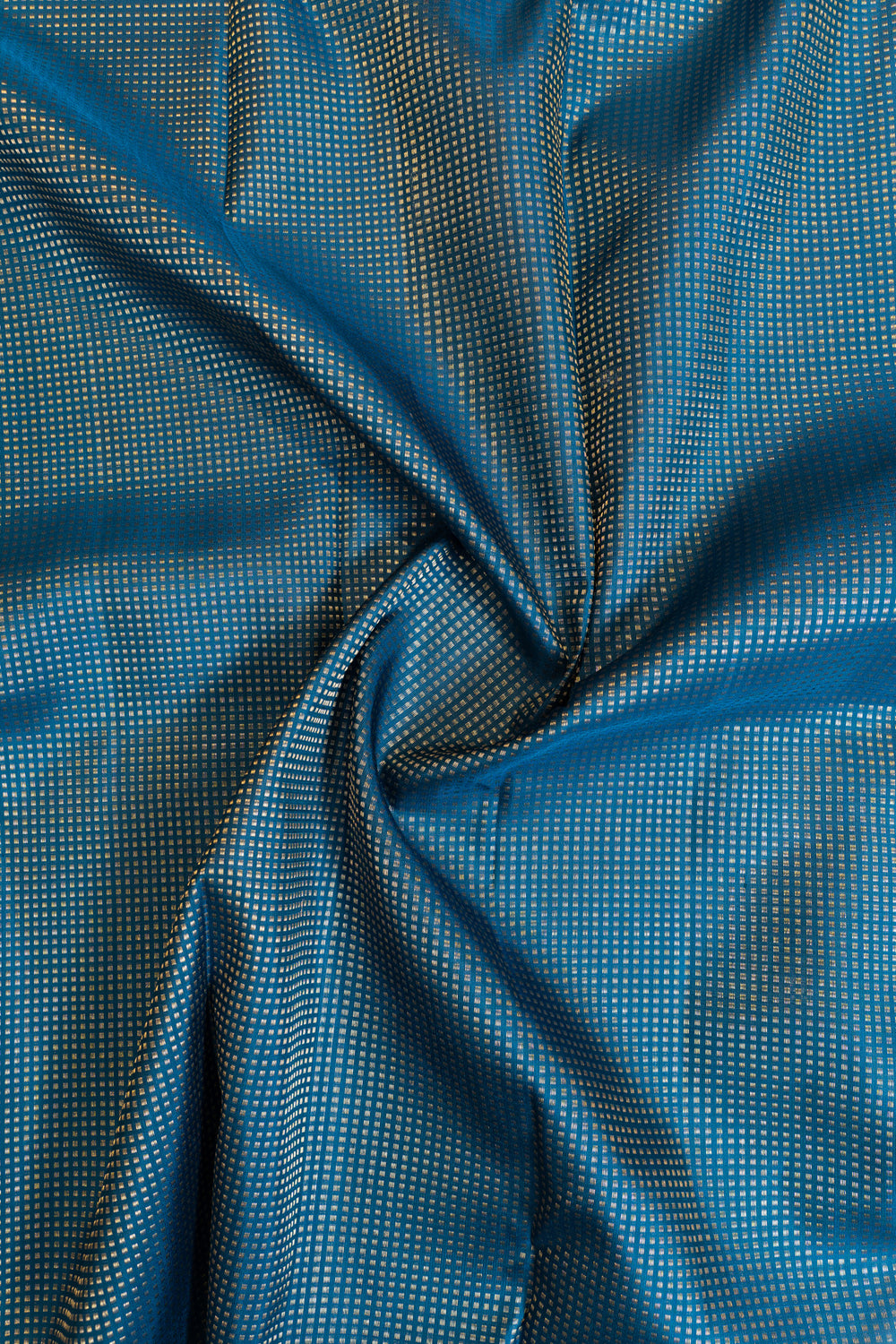 Peacock blue Muthu zari brocade pure Kanchipuram silk saree
