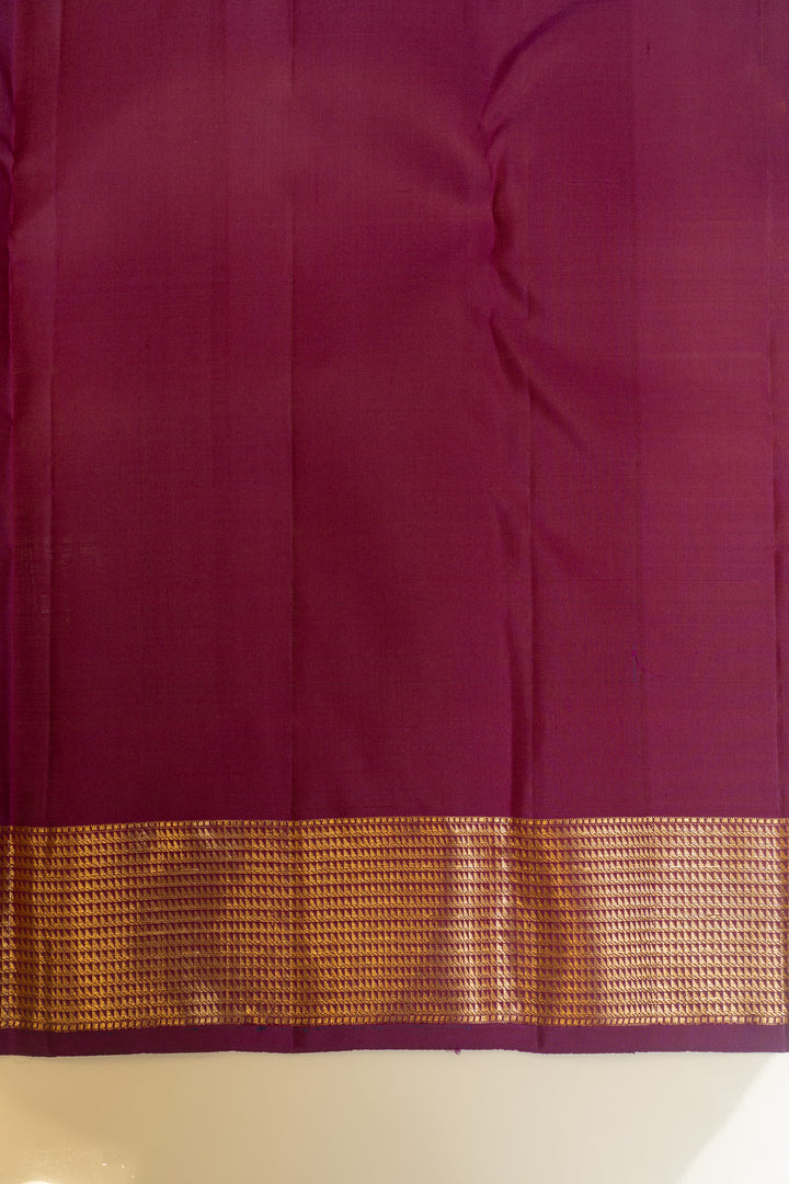 Peacock blue Muthu zari brocade pure Kanchipuram silk saree