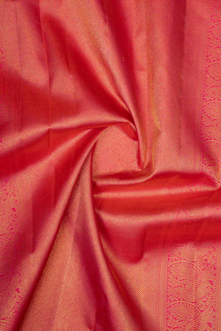 Royal Purple Zari Checks Pure Kanchipuram Silk Saree