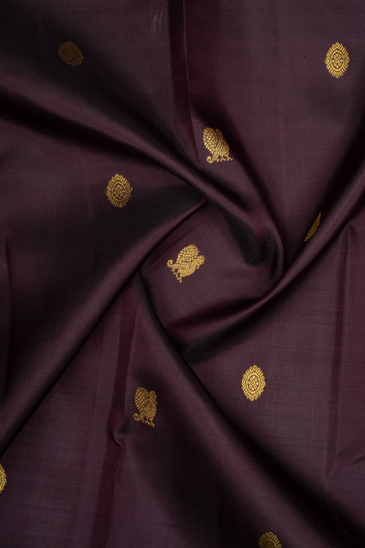 Mulberry Purple Traditional Pure Kanchipuram Silk Saree