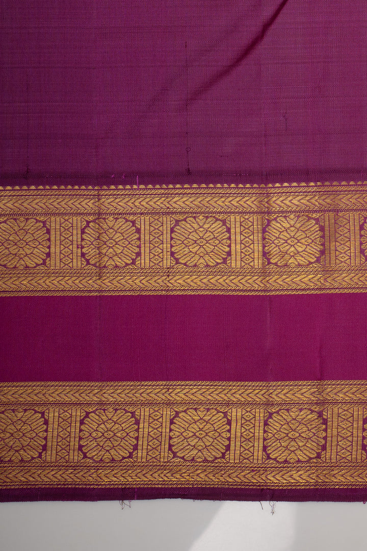 Sampanga Green and Magenta Pure Kanchipuram Silk Saree