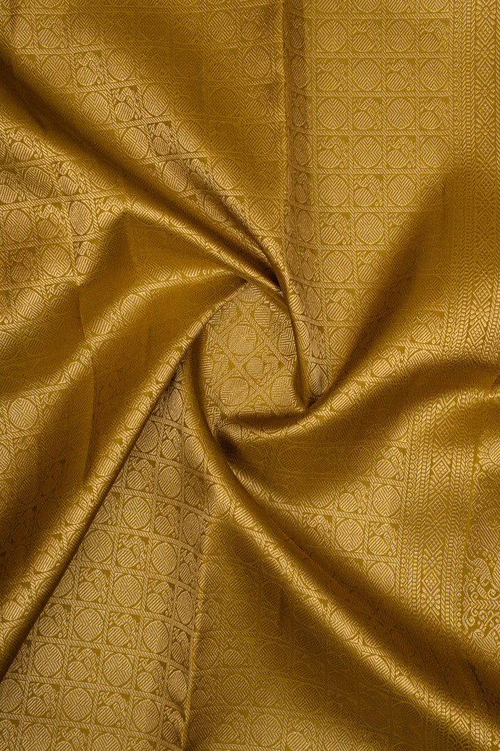 Mehandi Green Brocade Pure Kanchipuram Silk Saree