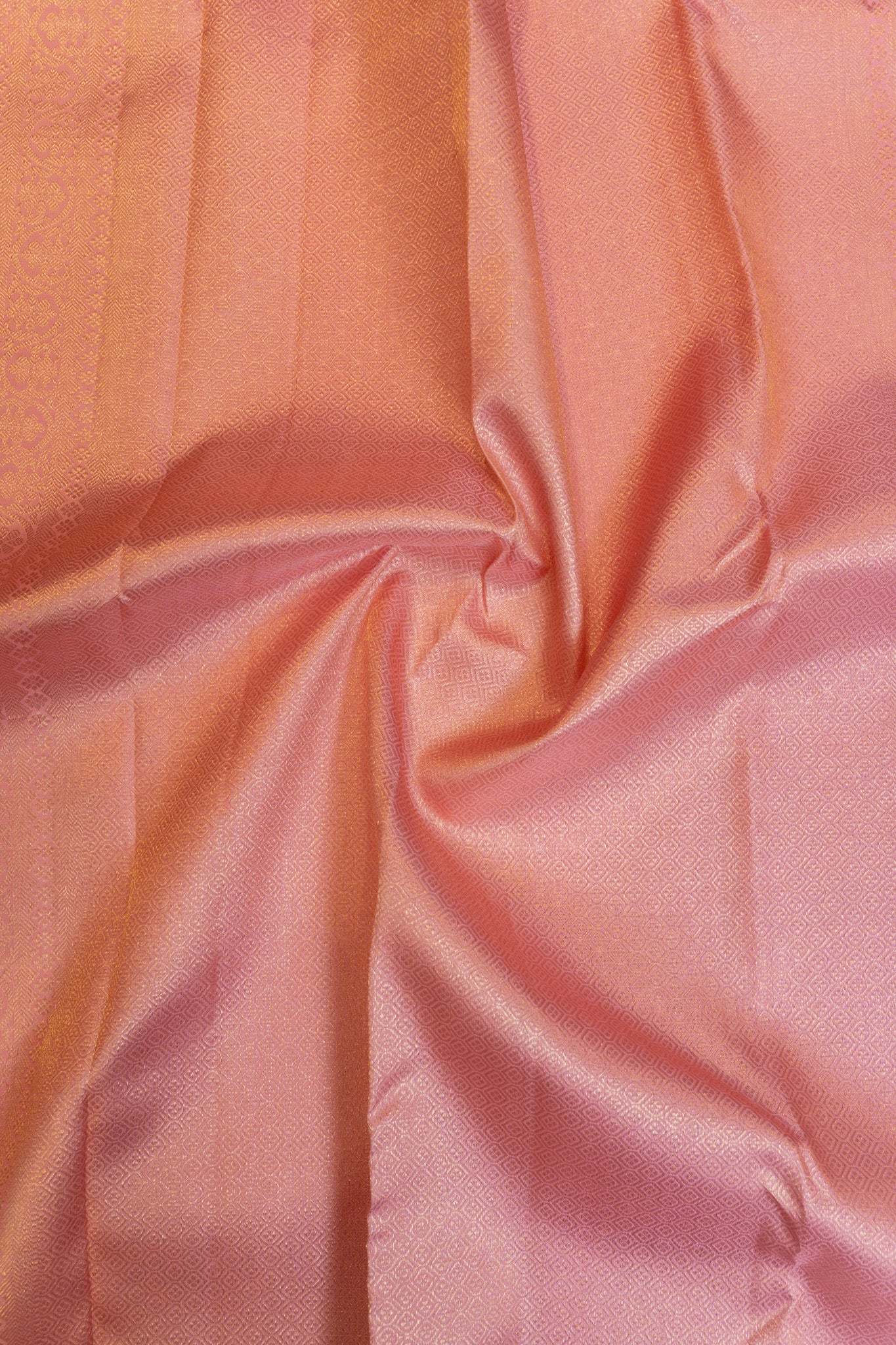 Blush pink Muthu zari brocade pure Kanchipuram silk saree