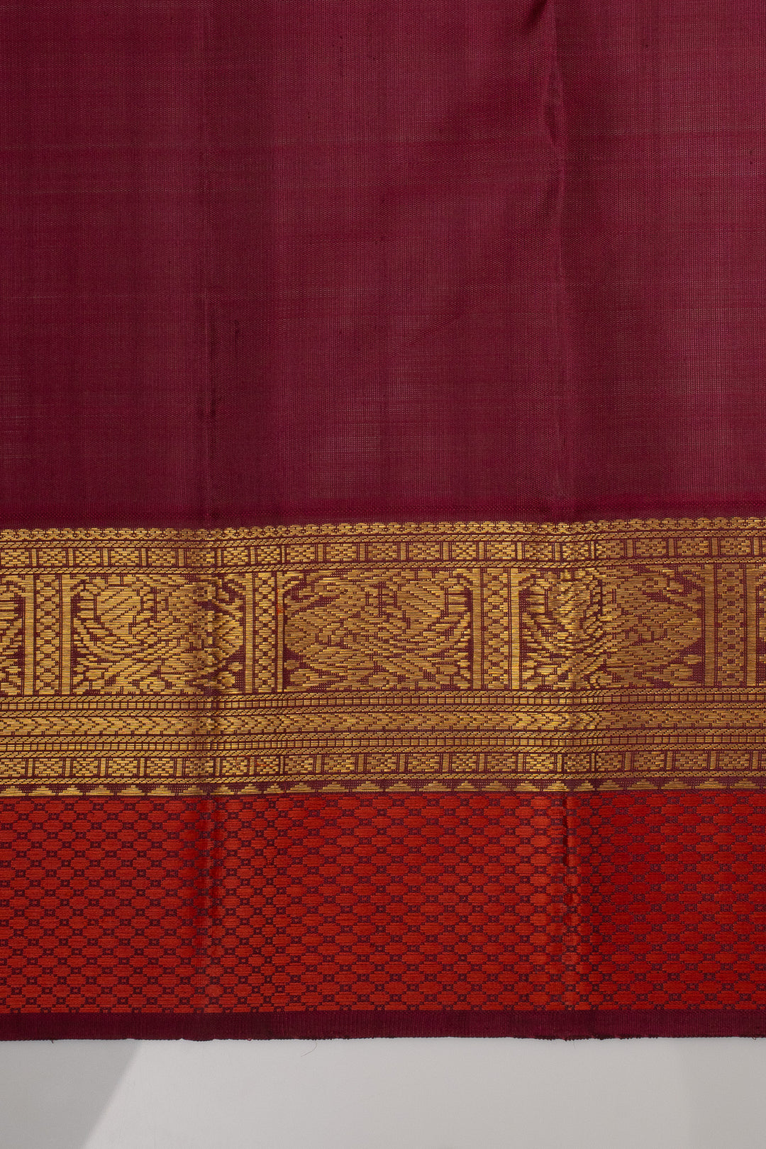 Bottle Green Zari Checks Pure Kanchipuram Silk Saree