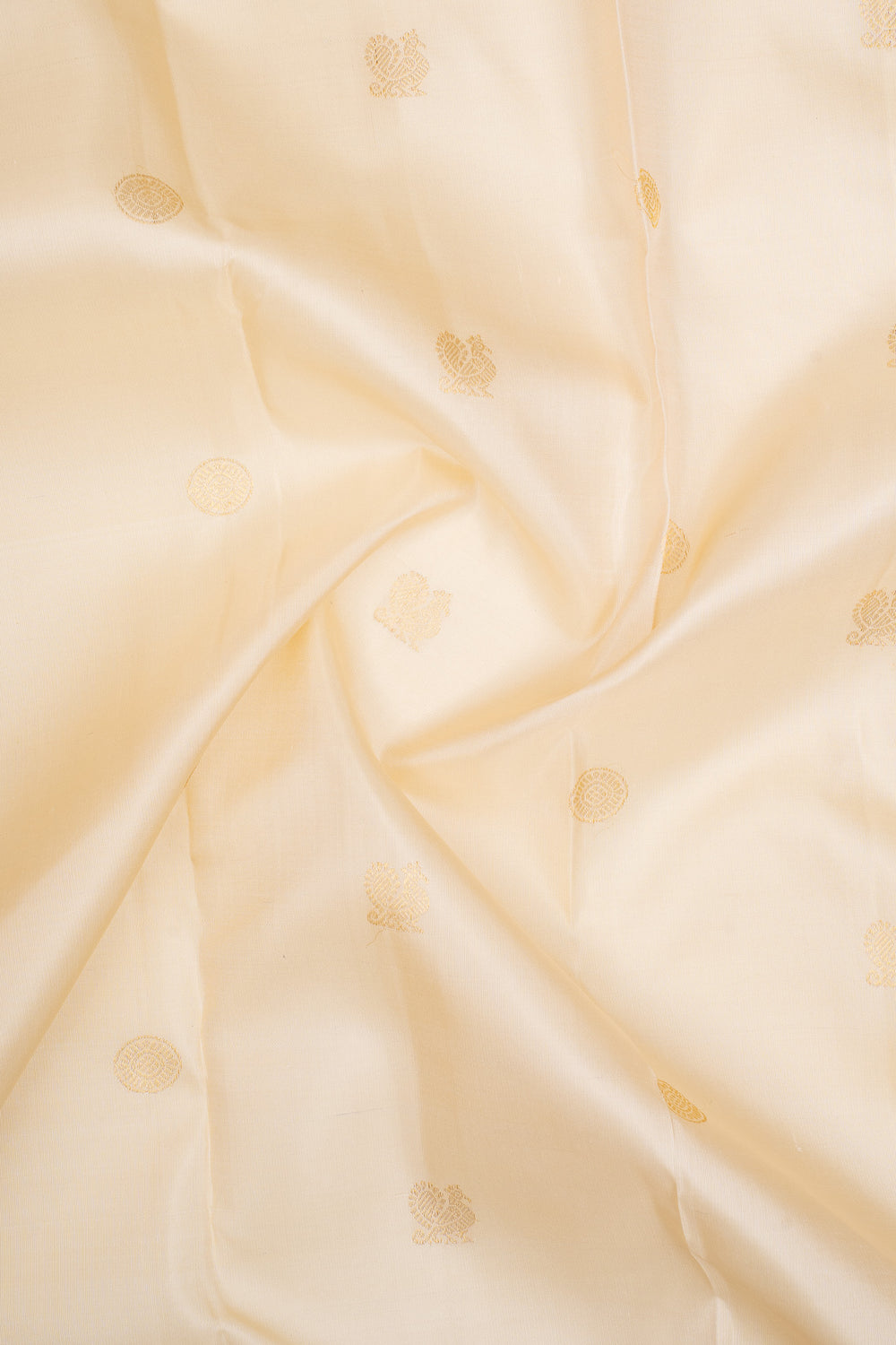 Pearl White and Rust Orange Pure Kanchipuram Silk Saree