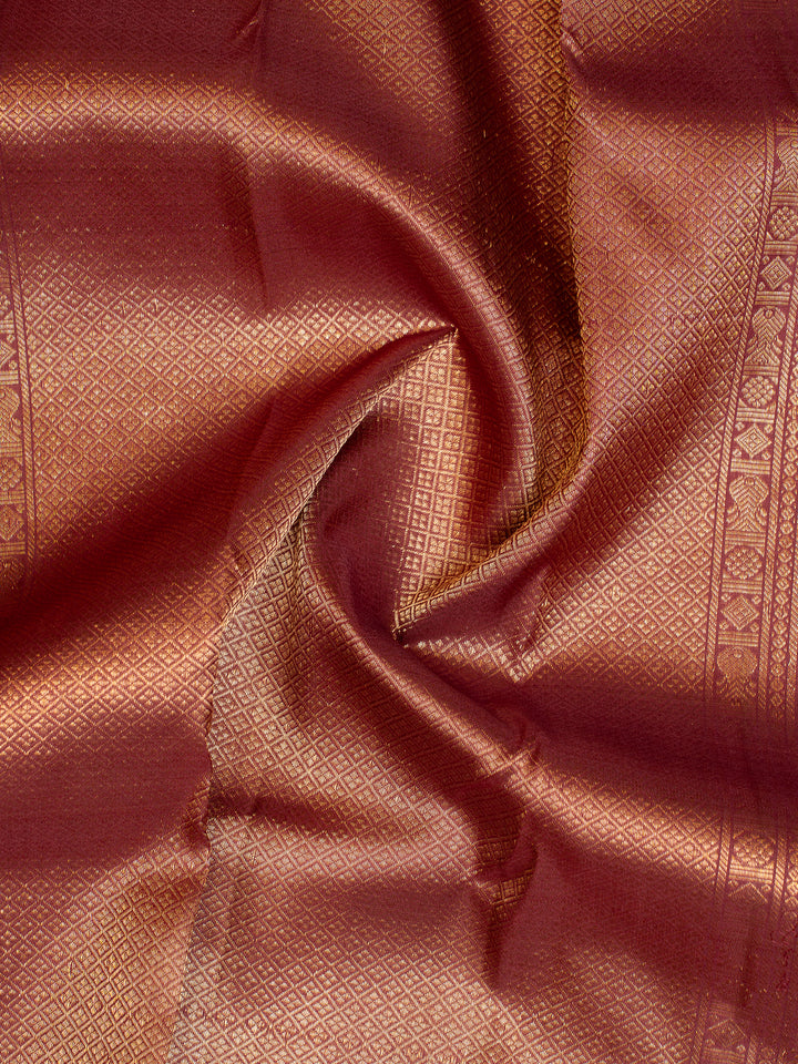 Rouge Pink and Maroon Pure Kanchipuram Silk Saree