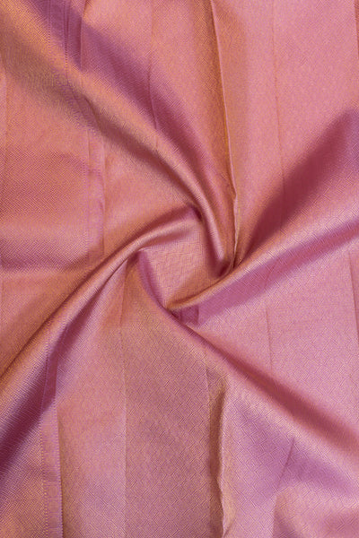 Lilac pink turning border pure Kanchipuram silk saree