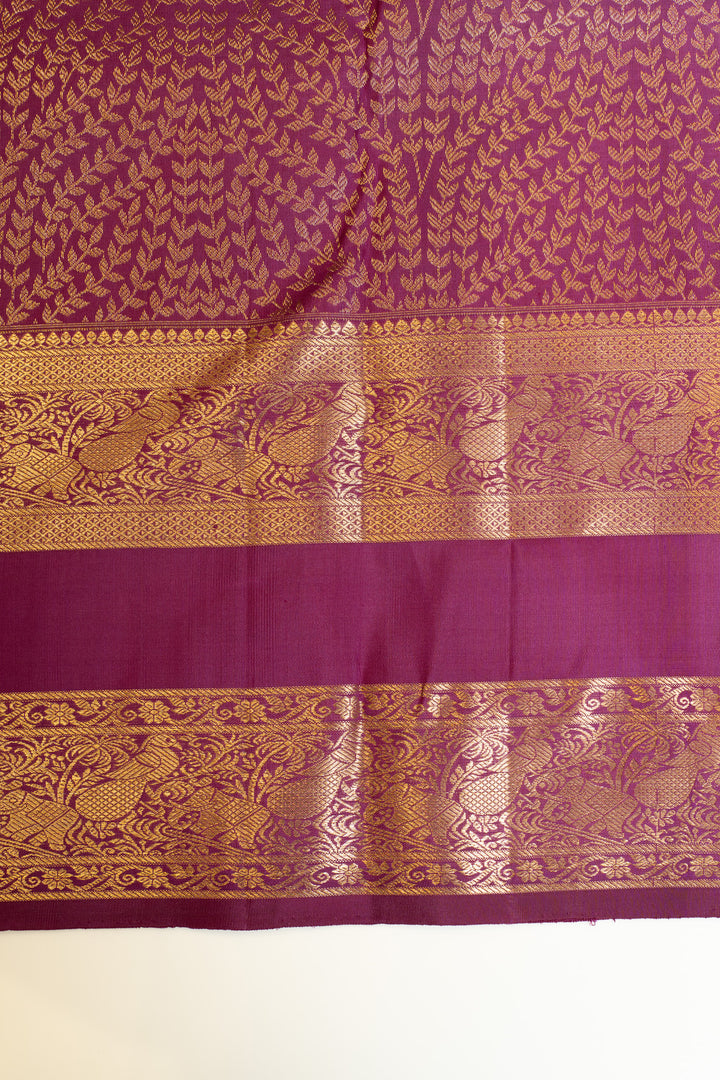 Tea green rettai pettu pure Kanchipuram silk saree