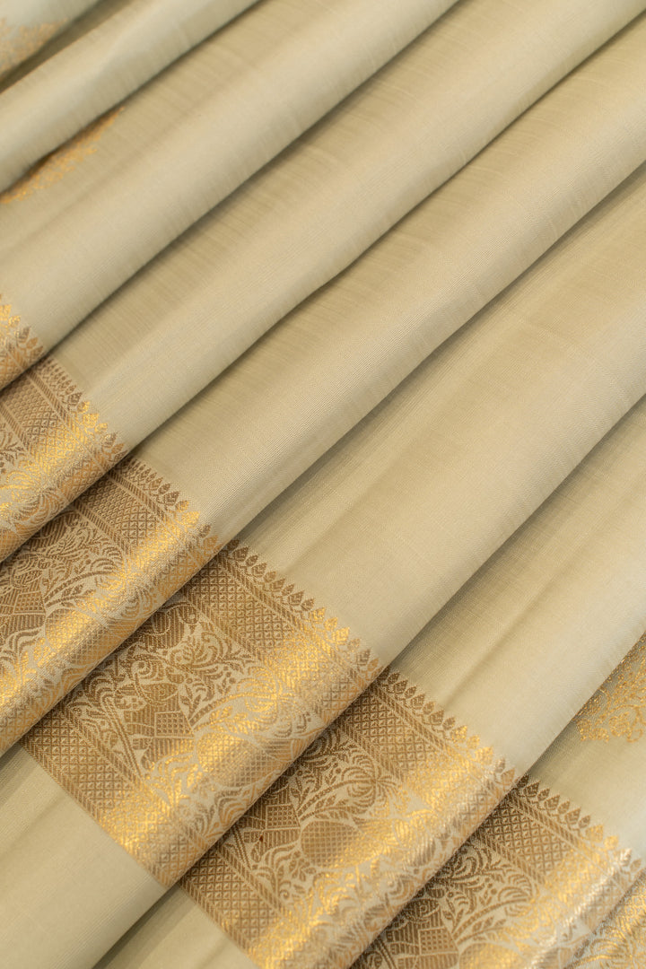 Tea green rettai pettu pure Kanchipuram silk saree
