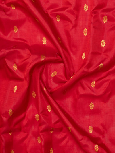 Red and purple pure Gadwal silk saree