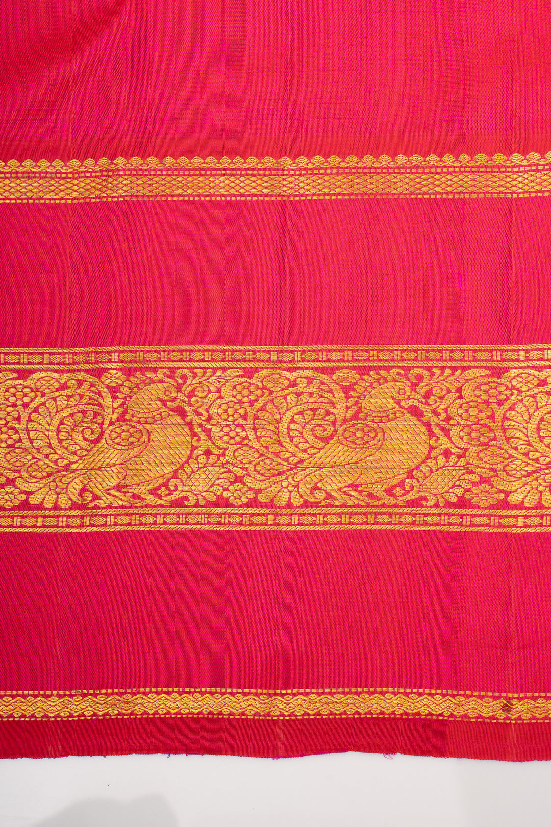 Pearl White Ganga Jamuna Pure Kanchipuram Silk Saree