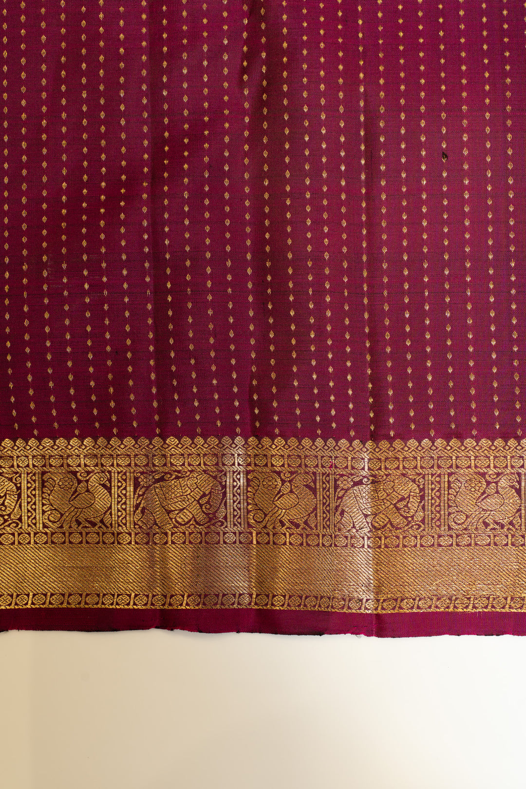 Dark blue zari checks pure Kanchipuram silk saree