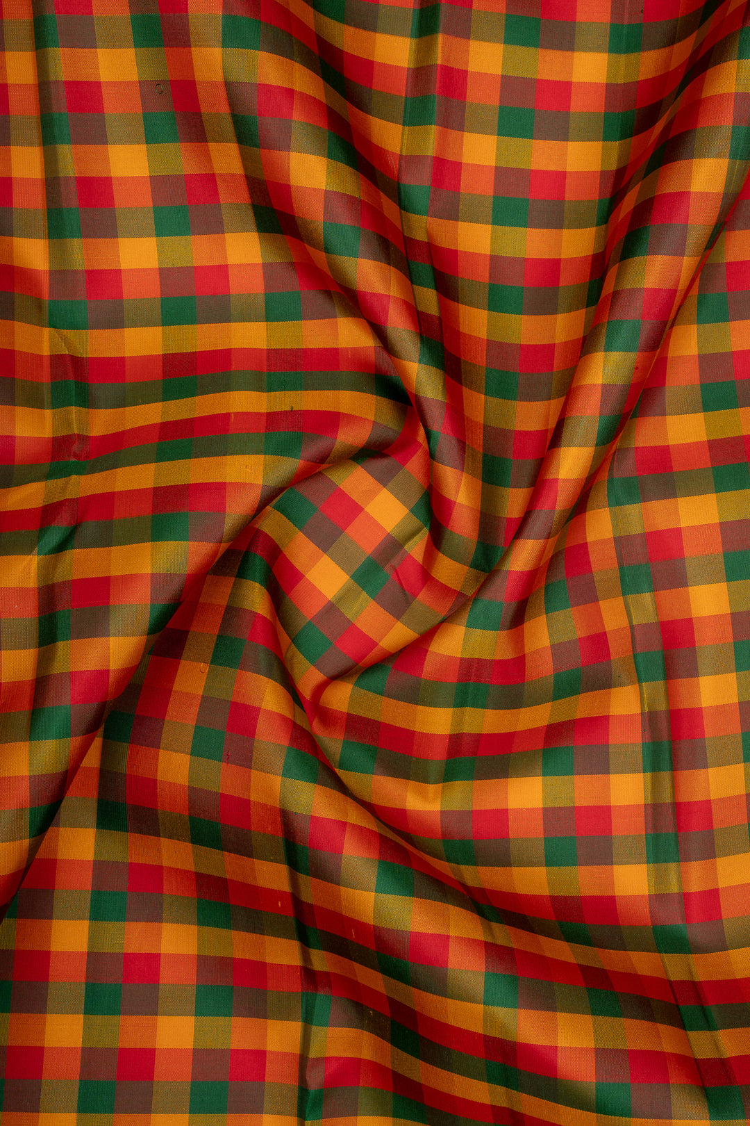 Palum Pazhamum Checks Pure Kanchipuram Silk Saree