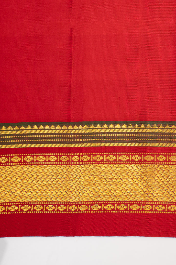 Palum Pazhamum Checks Pure Kanchipuram Silk Saree