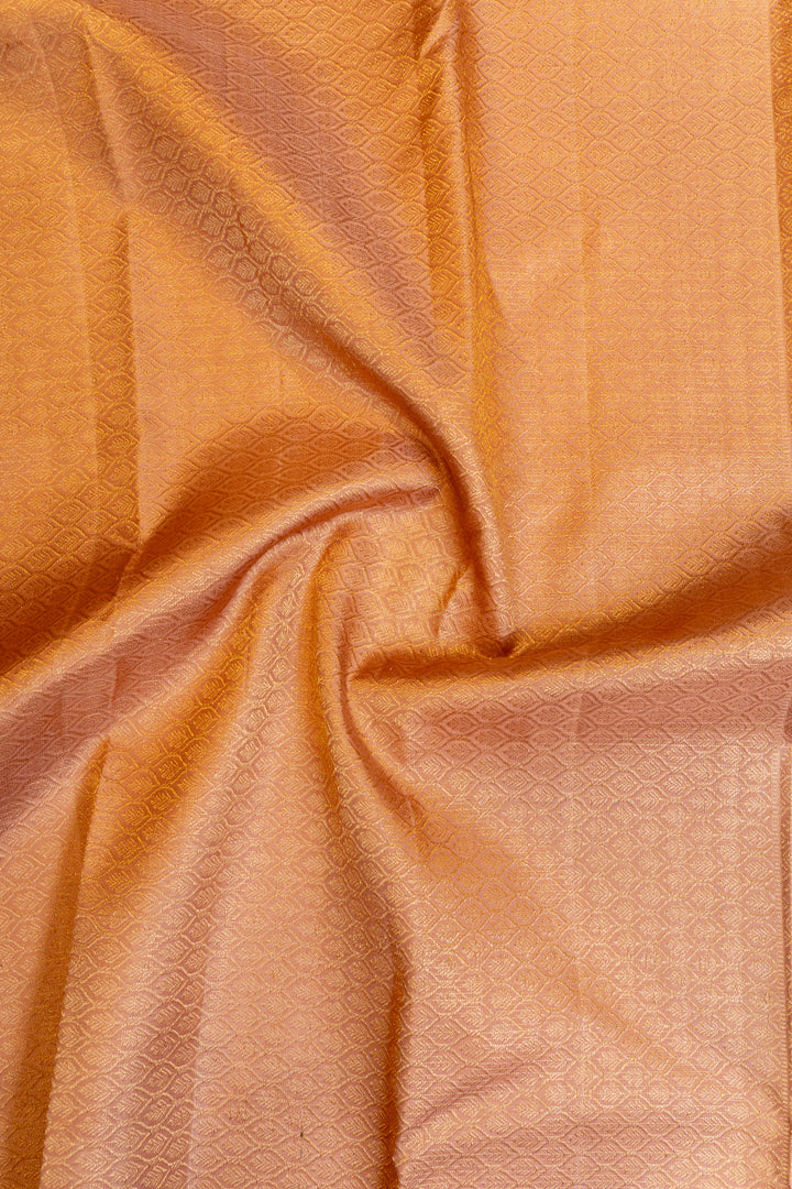Salmon peach vairaoosi pure Kanchipuram silk saree