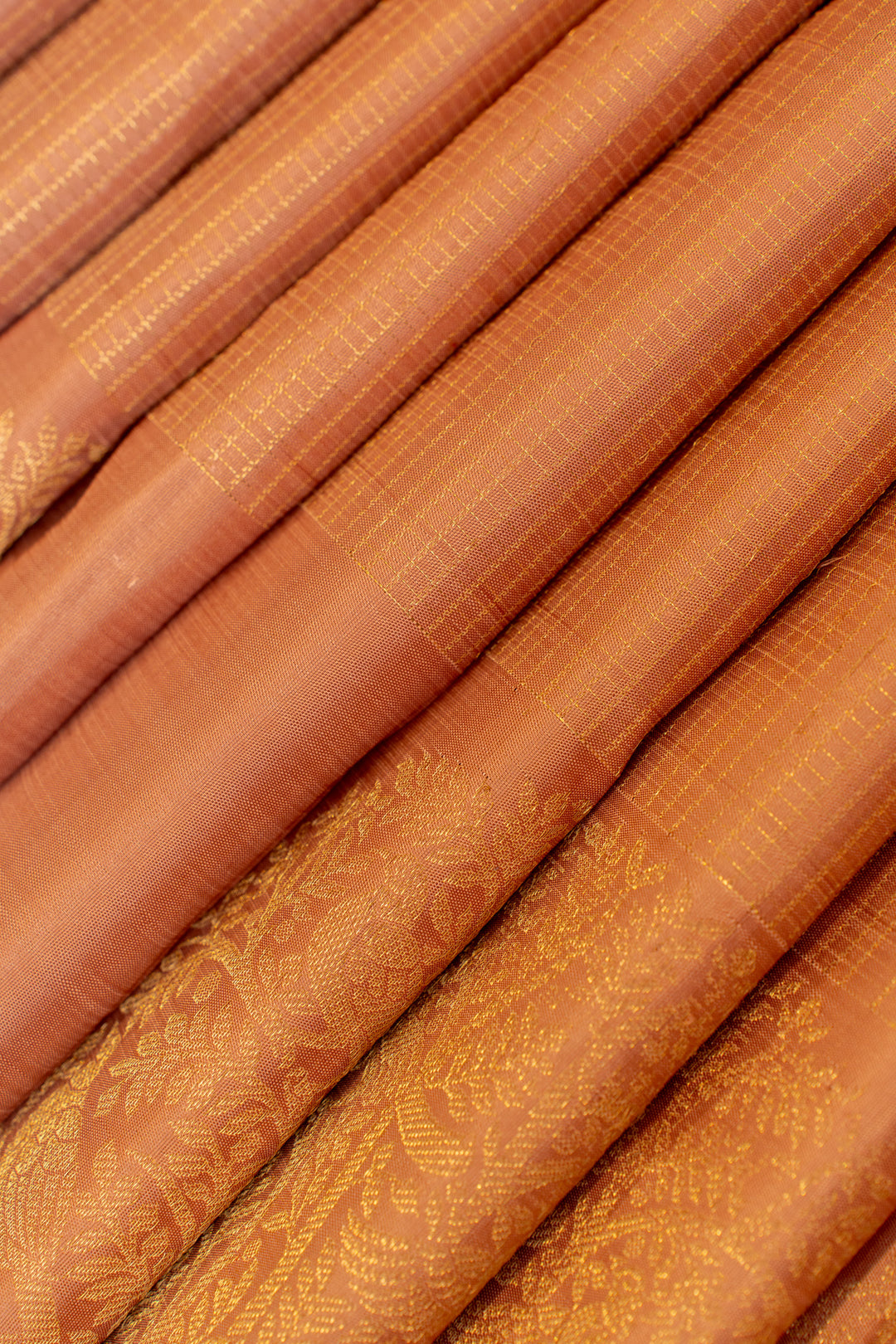 Salmon peach vairaoosi pure Kanchipuram silk saree