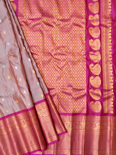 Rouge pink and magenta pure Gadwal silk saree