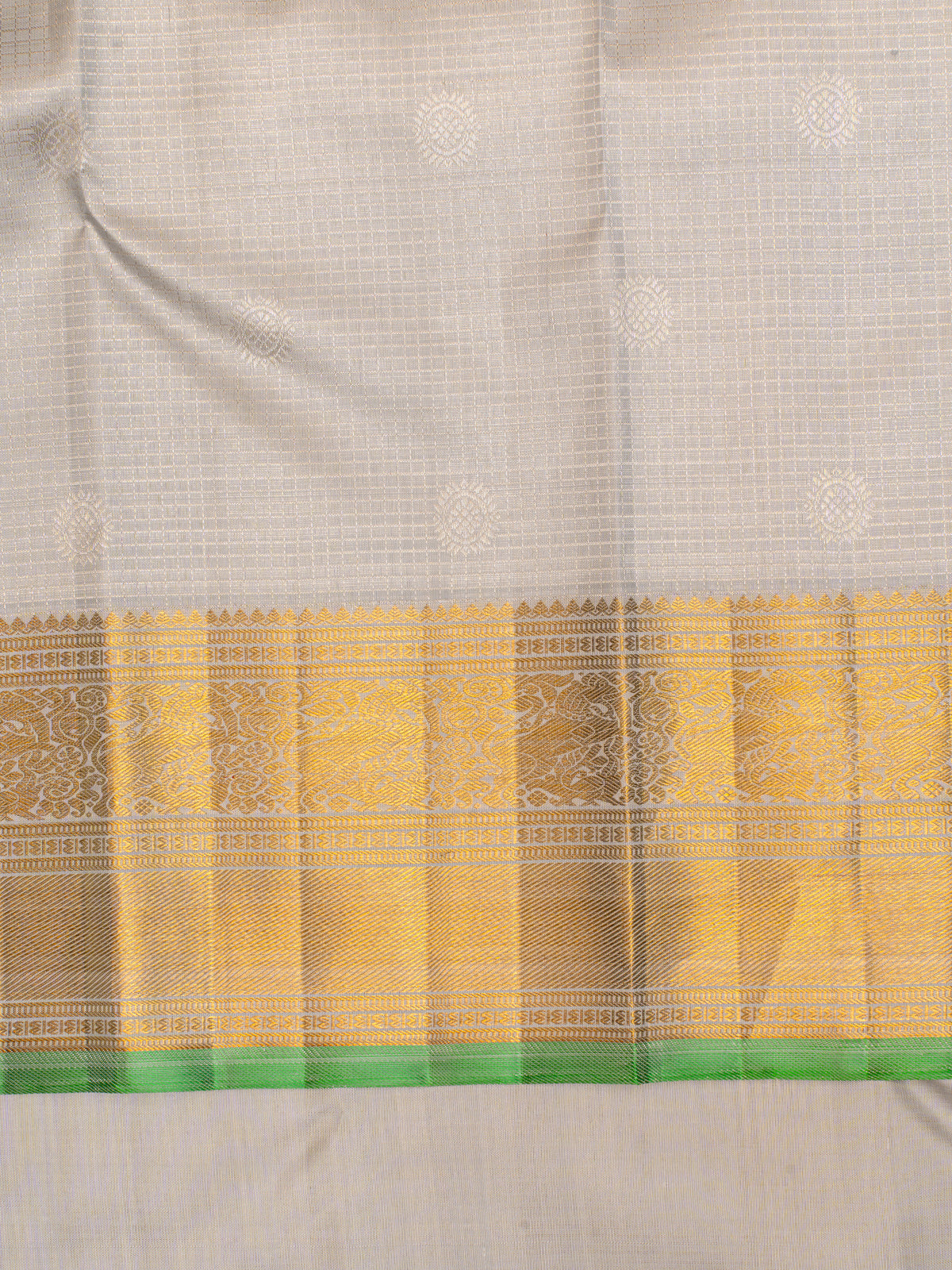 Grey Pure Kanchipuram Silk Saree - Clio Silks