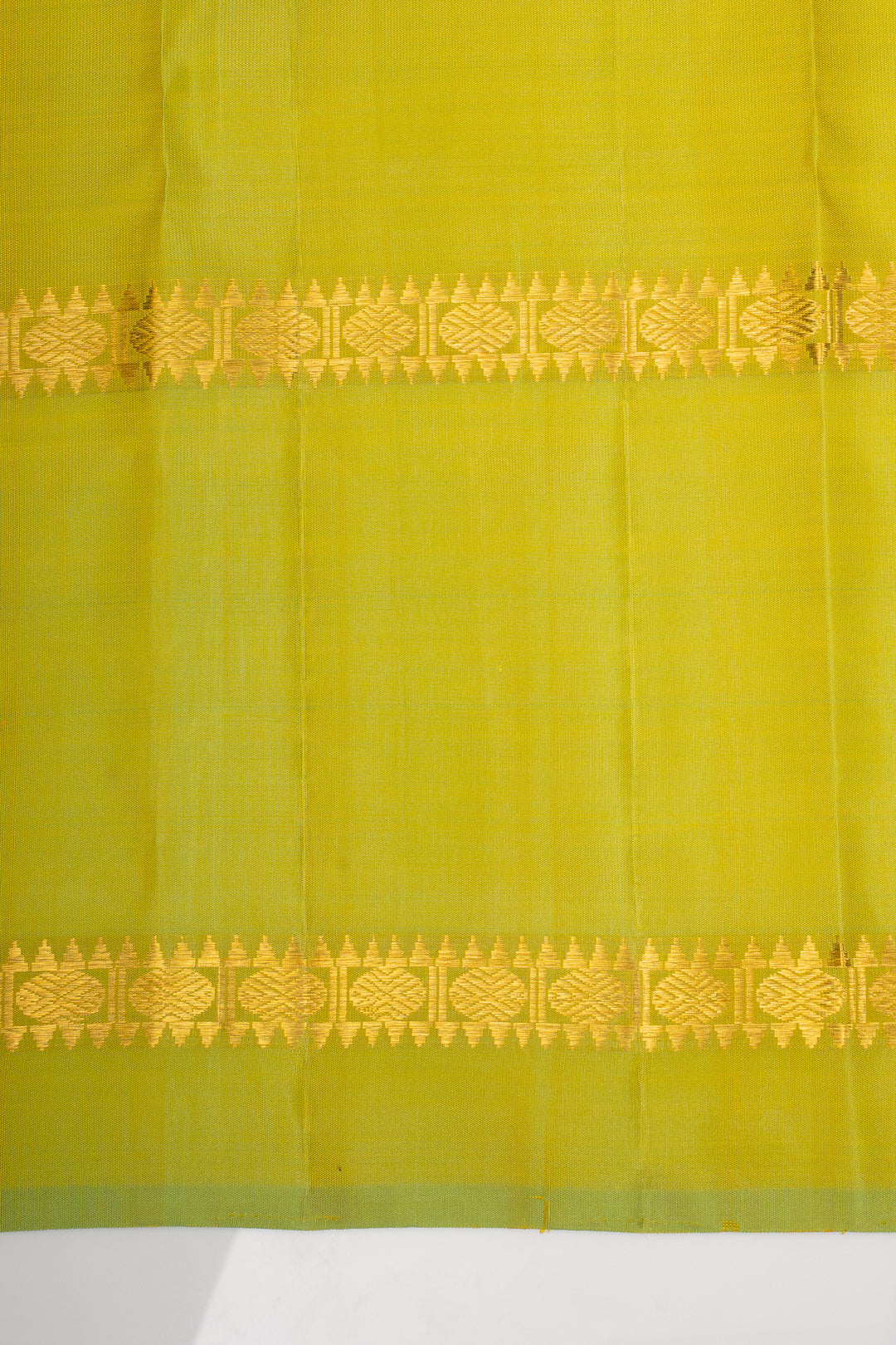 Lemon Yellow and Green Traditional Pure Kanchipuram Silk Saree