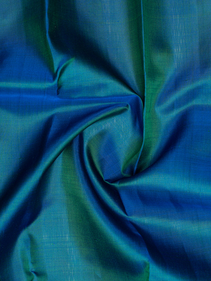 Peacock Blue Pure Kanchipuram Silk Saree - Clio Silks